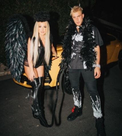 Greg Paul son Jake Paul with Tana Mongeau in one of the costume events.